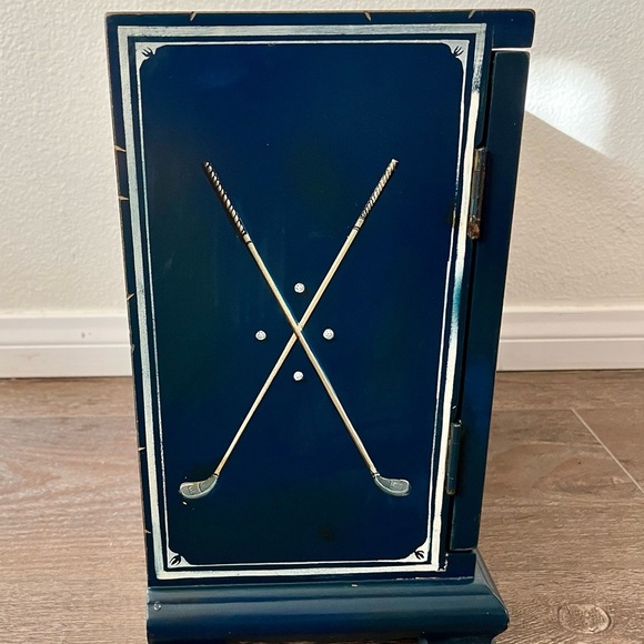 Old World Golf Club wooden 32 CD storage cabinet-green-2 door-13"x12"x7" - Picture 2 of 12